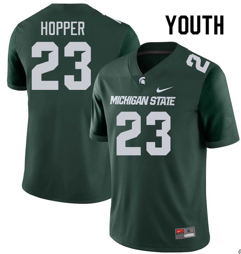 Youth #23 Tyneil Hopper Michigan State Spartans College Football Jerseys Stitched-Green